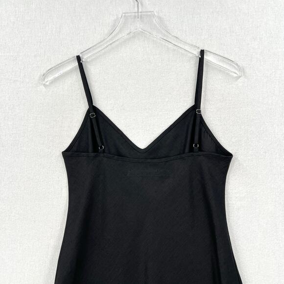 ENZA COSTA Linen Bias Slip Dress Womens Small Black Mini Spaghetti Strap Travel - Picture 6 of 15